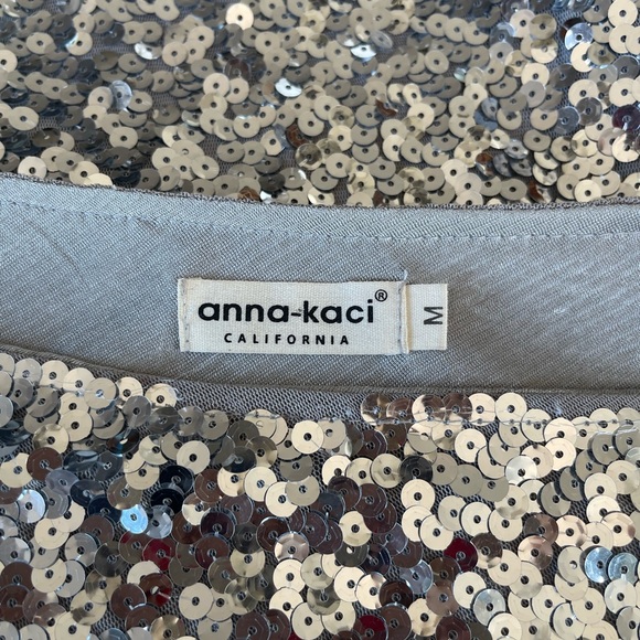 Anna-Kaci Silver Sequin Dress size M - Picture 4 of 7